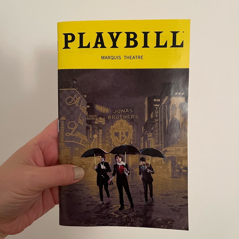 Jonas brothers Broadway playbill a little bit longer night 2